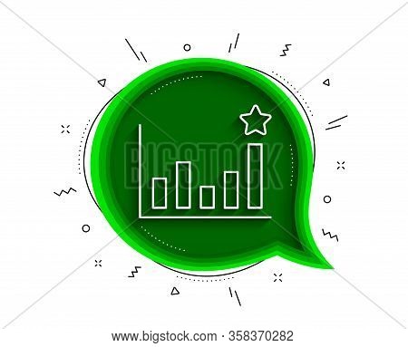 Efficacy Line Icon. Chat Bubble With Shadow. Business Chart Sign. Analysis Graph Symbol. Thin Line E