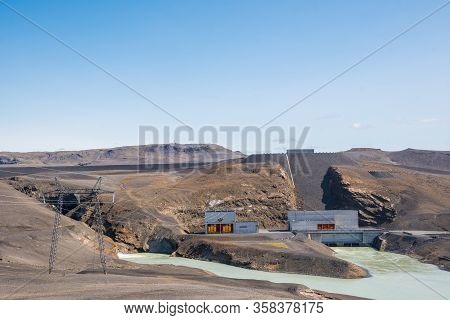 Vatnsfell Hydroelectric Power Plant In The Icelandic Highlands