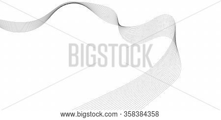 Abstract Wave Element For Design. Digital Frequency Track Equalizer. Stylized Line Art Background. V