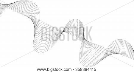 Abstract Wave Element For Design. Digital Frequency Track Equalizer. Stylized Line Art Background. V
