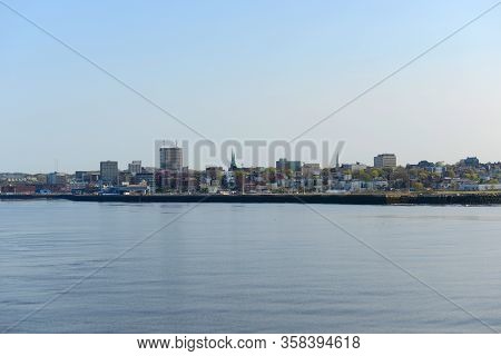 Saint John Modern City Skyline From Saint John Harbour, Saint John, New Brunswick, Canada.