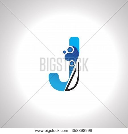 Letter J With Antom Creative Logo Or Symbol Template Design