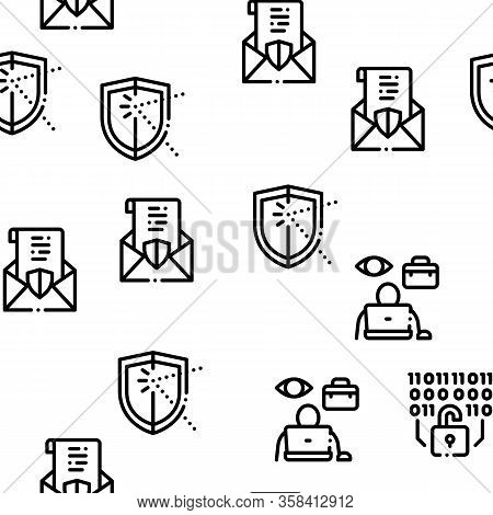 Pentesting Software Seamless Pattern Vector Thin Line. Illustrations