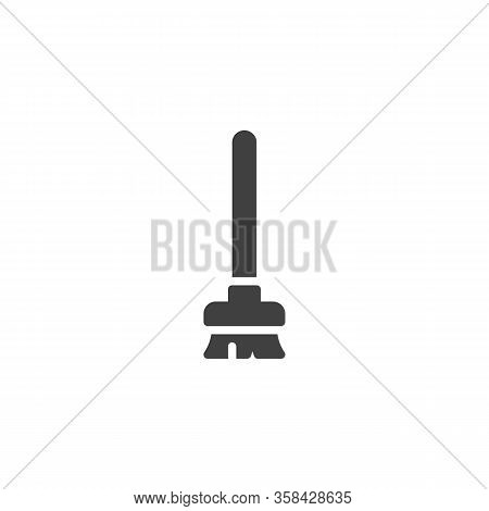 Sweeping Broom Vector Icon. Filled Flat Sign For Mobile Concept And Web Design. Cleaning Mop Glyph I