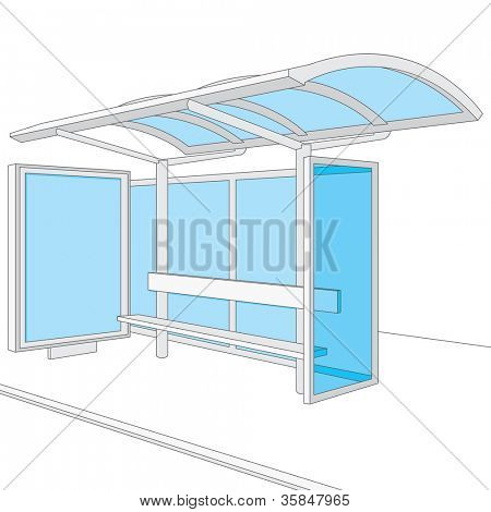 Buszmegálló. Üres tervezősablon a branding. Vektoros illusztráció