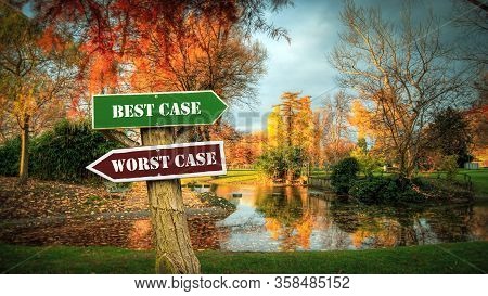 Street Sign The Way To Best Versus Worst Case