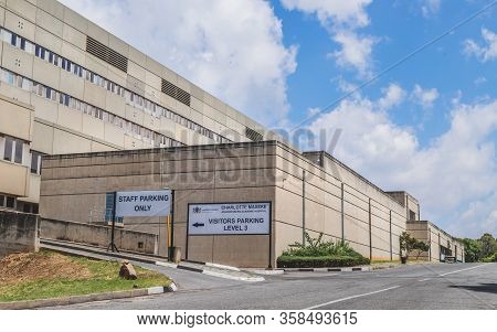 Johannesburg, South Africa, 14th March - 2020: Exterior Of University Hospital.