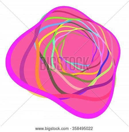 Creamy, Pastel Smudged, Smeared Colorful, Multi-color Concentric, Cyclic Rings Of Different Shapes.