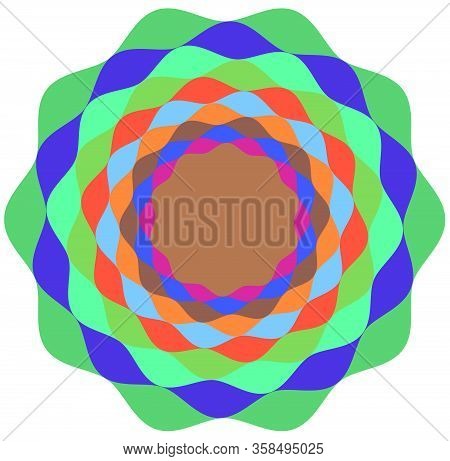 Creamy, Pastel Smudged, Smeared Colorful, Multi-color Concentric, Cyclic Rings Of Different Shapes.