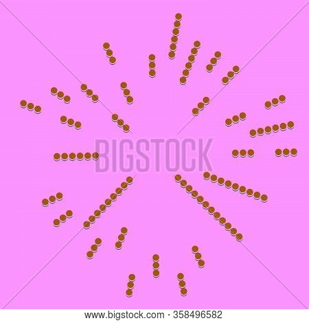 Random Dots, Circles Abstract. Speckles, Dotted Radial, Radiating, Circular Geometric Illustration.