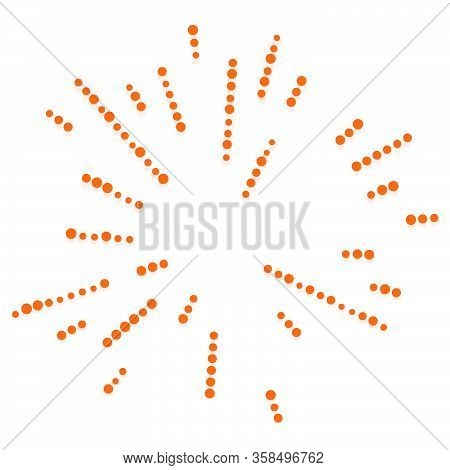 Random Dots, Circles Abstract. Speckles, Dotted Radial, Radiating, Circular Geometric Illustration.