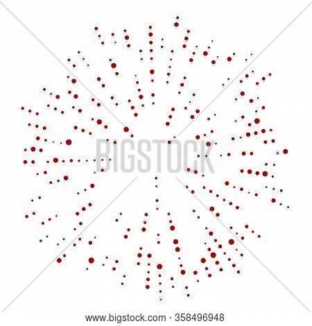 Random Dots, Circles Abstract. Speckles, Dotted Radial, Radiating, Circular Geometric Illustration.