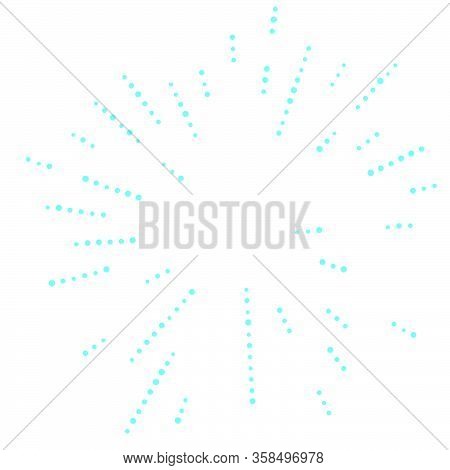 Random Dots, Circles Abstract. Speckles, Dotted Radial, Radiating, Circular Geometric Illustration.