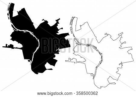 Omsk City (russian Federation, Russia) Map Vector Illustration, Scribble Sketch City Of Omsk Map
