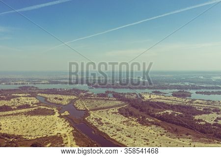 A View Of A Dry Fields Along The Dnipro River In The Valley