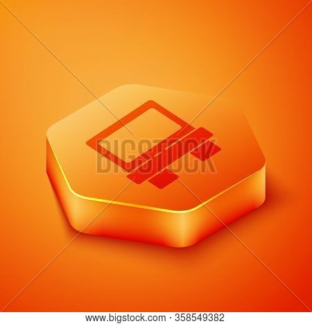 Isometric Fuse Of Electrical Protection Component Icon Isolated On Orange Background. Melting Breaki
