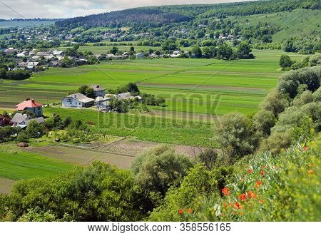 Ukraine, Podgora Village, Ternopil Region, Terebovlya District. Pidhiryan Monastery. View From The M