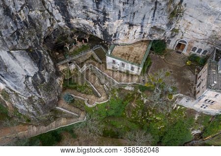 Aerial View Of The Grotto Of Maria Magdalena In France, Plan Daups, The Massif St.baum, Holy Fragran