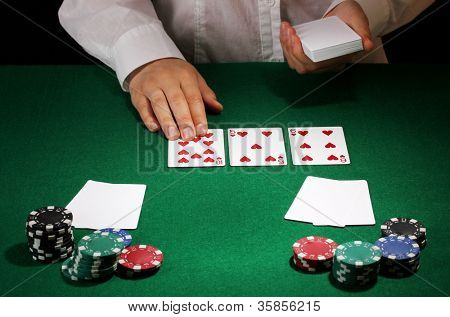 Yeşil tablo Poker ayarı