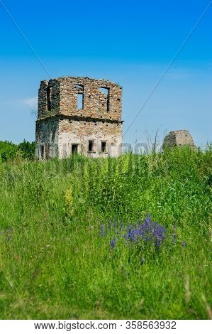 Pidhiryan Monastery, The Ruins Of One Of The Towers Beginning Of The 18Th C. Ukraine, Podgora Villag