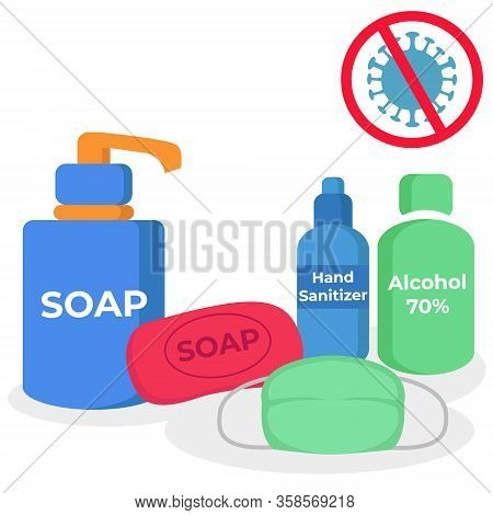 Virus Prevention Equipment Simple And Clean Vector Set