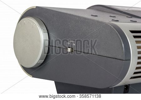 Electronic Air Purifier Appliance With Ionizer And Fan. Isolated On White Background.
