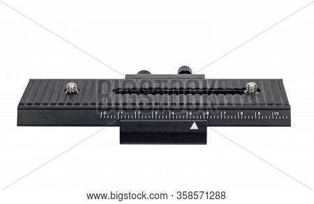 Focus Slider For Macro Photography. Isolated On White Background.