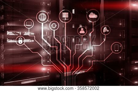 Server Room Ict Information Communication Technology Wireless Internet Connection Big Data Processin