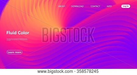 Fluid Flow. Landing Page. Vibrant Color. Fluid Shape. Abstract Flow. Vibrant Gradient. Trendy Poster