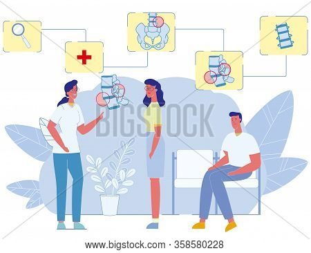 Female Orthopedic Doctor Advising Patient. Man And Woman At Professional Medic Worker Appointment In