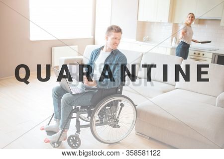 Attractive Young Student With Inclusiveness And Disability. Sitting On Chair And Looking Back. Young