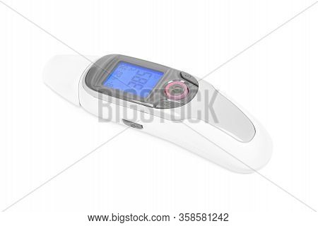 Digital Infrared Thermometer Isolated On White Background With Clipping Path
