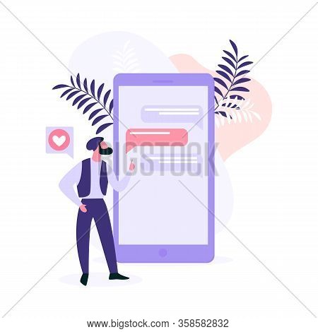 Informational Poster Virtual Relationships Flat. Perception And Transmission To Each Other Informati