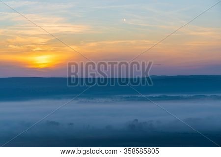 sunset over Palava, Southern Moravia, Czech Republic
