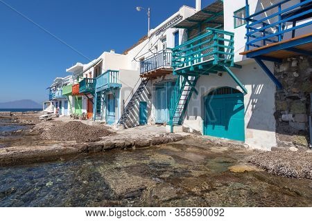 Coloured Houses In Klima Beach