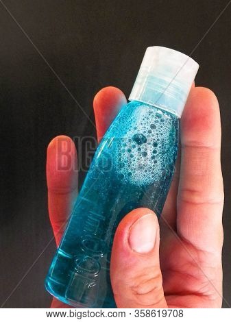 Washing Hands With Sanitary, Antibacterial Fluid. Coronavirus Pandemic. Hygiene.