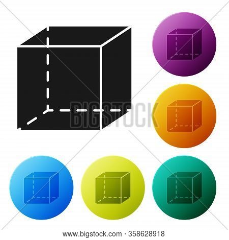 Black Geometric Figure Cube Icon Isolated On White Background. Abstract Shape. Geometric Ornament. S