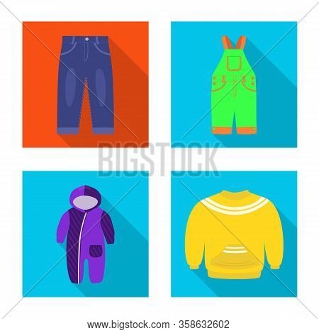 Vector Illustration Of Fashion And Garment Logo. Collection Of Fashion And Cotton Stock Symbol For W