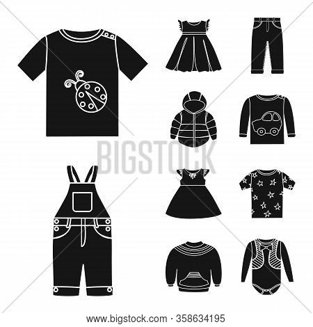 Vector Design Of Little And Cotton Sign. Collection Of Little And Kid Vector Icon For Stock.