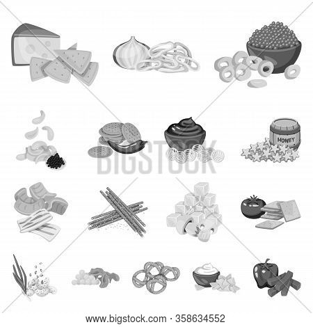 Vector Illustration Of Taste And Cooking Icon. Set Of Taste And Seasonin Stock Symbol For Web.