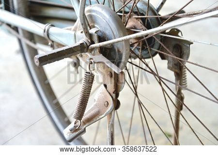 Close Up Of Detail Of A Bicycle Kickstand