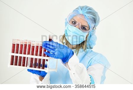 Coronavirus Vaccine. Doctor Work At Lab. Covid 19 Pandemic. Detection Of Virus. Experimental Treatme