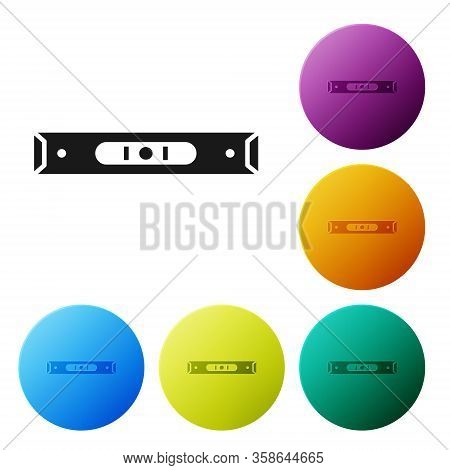 Black Construction Bubble Level Icon Isolated On White Background. Waterpas, Measuring Instrument, M