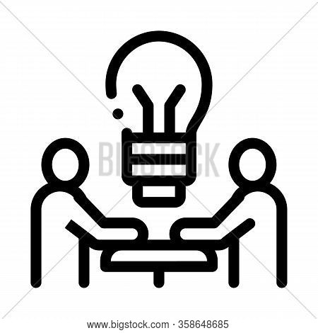 Brain Problem Solving Icon Vector. Brain Problem Solving Sign. Isolated Contour Symbol Illustration