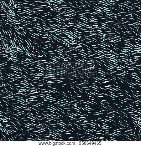 Seamless Abstract Pattern With Colorful Short Lines In Different Moving Isolated On Dark Background.