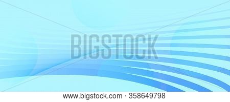 Blue Gradient Background. 3d Flow Shapes Banner. Curve Digital Landing Page. Light Futuristic Websit