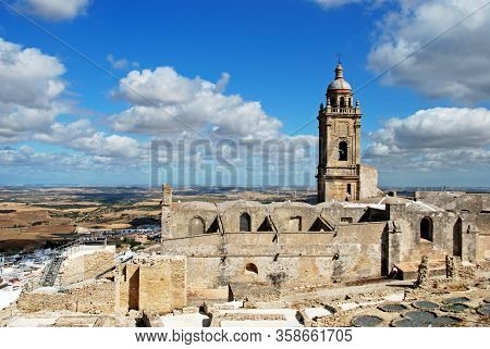 Medieval Town Wall And Santa Maria Church Bell Tower, Medina Sidonia, Cadiz Province; Andalucia, Spa