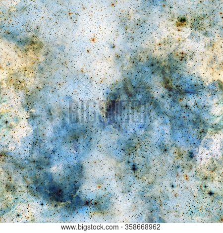 Galaxy Pattern Repeated Design. Blue Abstract Background. Galaxy Pattern For Wrapping Paper, Fabric 
