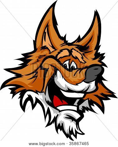 Šťastné usmívající se kreslený maskot Fox vektorové grafiky