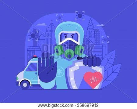 Closing City Border For Virus Quarantine Concept